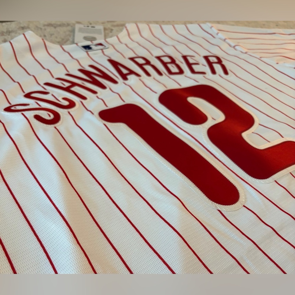Nike Authentic Philadelphia Phillies Kyle Schwarber #12 MLB Jersey Men’s Sz: XL - Picture 8 of 9